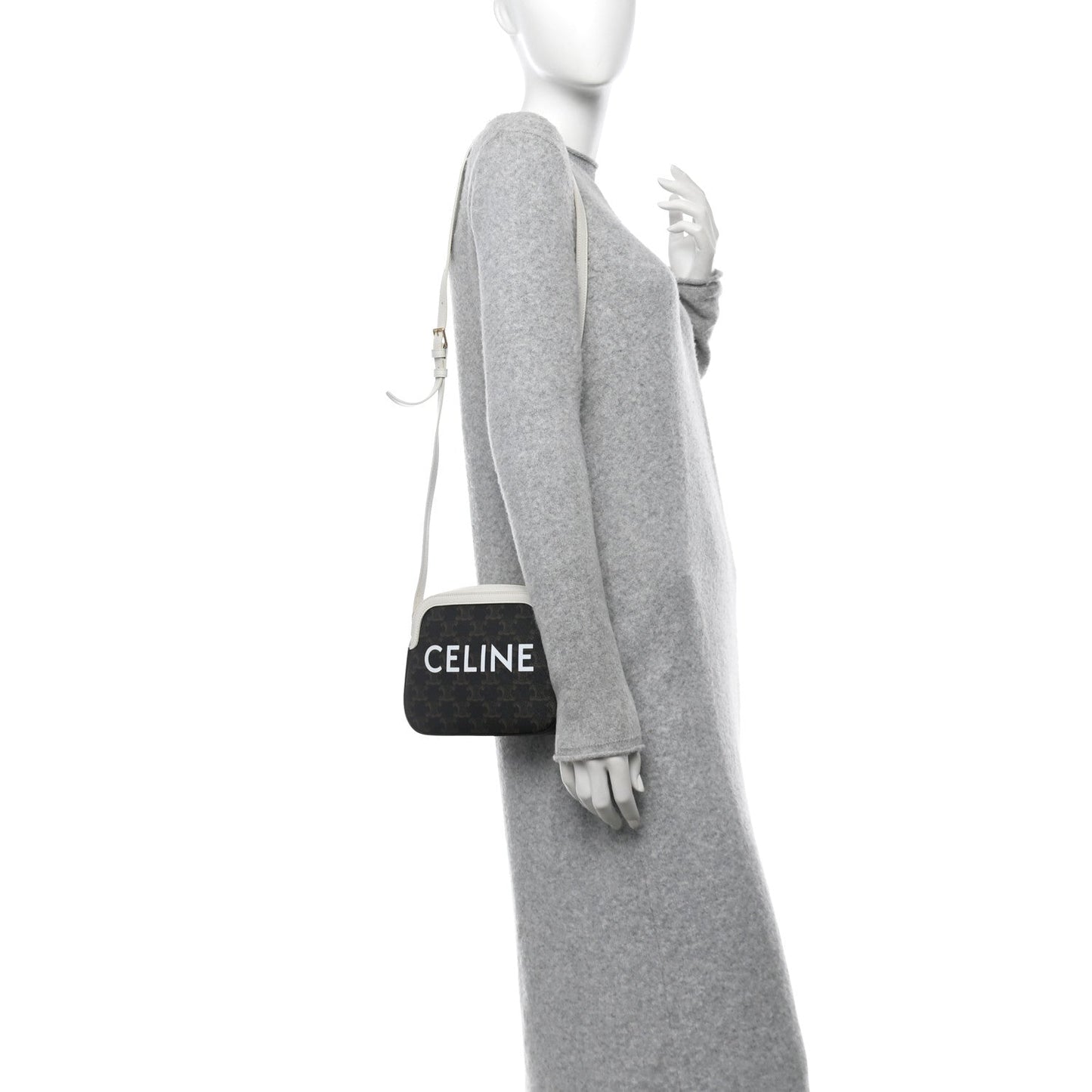 Triomphe Canvas Small Camera Bag White