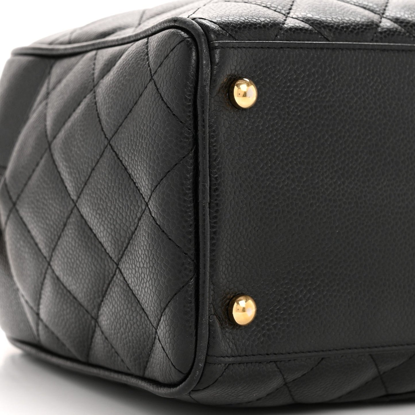 Caviar Quilted Large Bowler Black