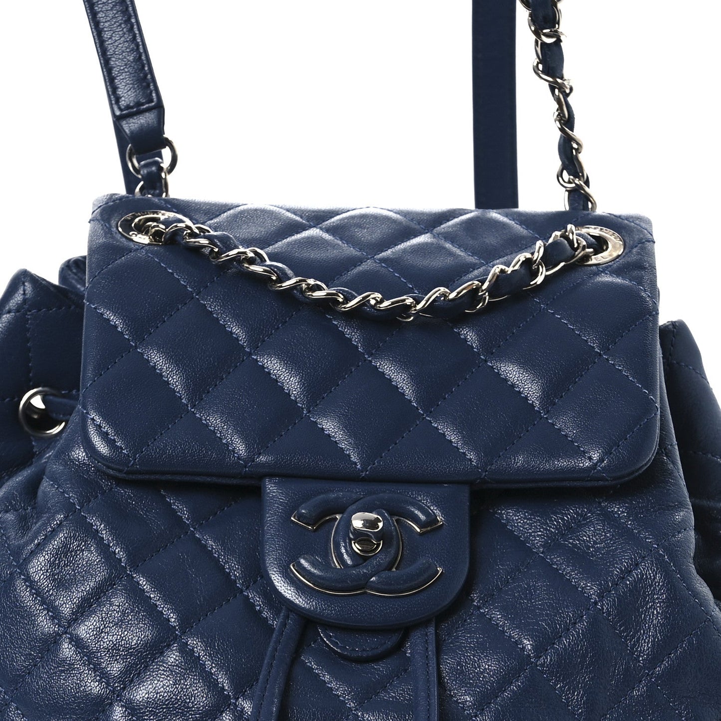 Calfskin Quilted Small Urban Spirit Backpack Blue