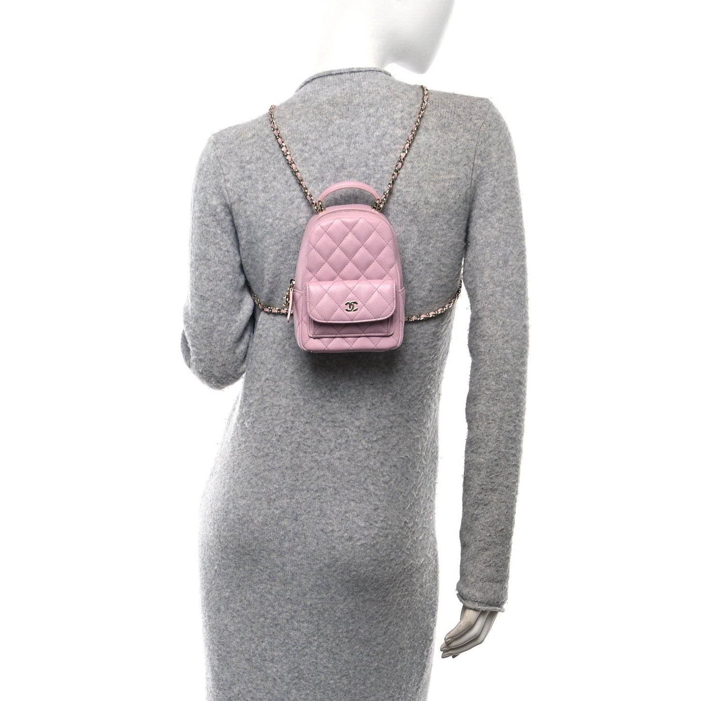 Caviar Quilted CC Mini Classic Backpack Lilac