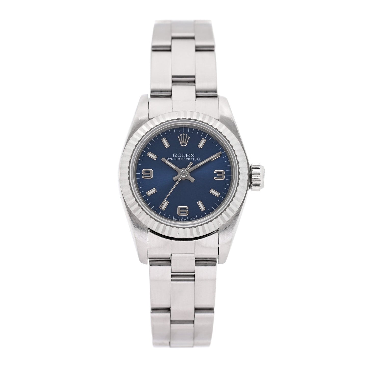 Stainless Steel 25mm Oyster Perpetual Watch Blue 67194