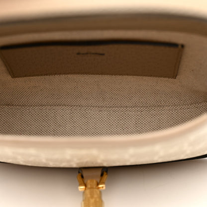 GG Supreme Monogram Textured Dollar Calfskin Mini Jackie 1961 Hobo Beige Mystic White Oatmeal