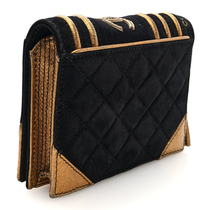 Suede Quilted Bible Book CC Clutch Black