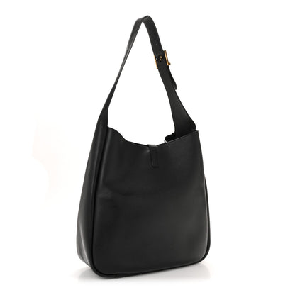 Smooth Calfskin Large Le 5 A 7 Soft Hobo Black