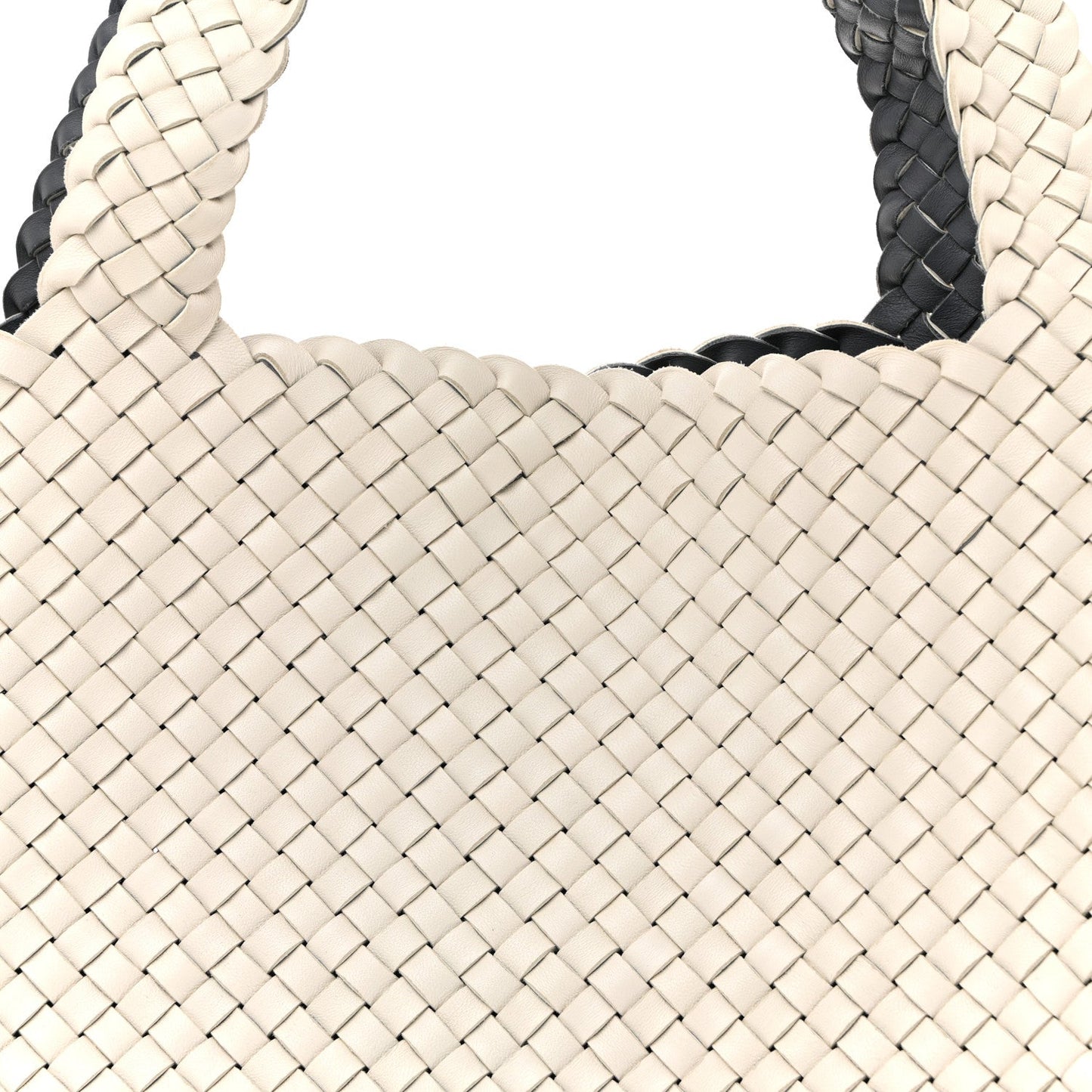 Nappa Intrecciato Bicolor Tote Bag Thunder White Silver