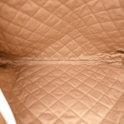 Shiny Calfskin Quilted Chanel 22 White Black