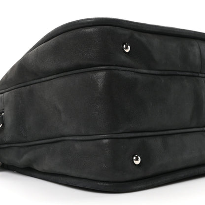Iridescent Calfskin Quilted Relax CC Camera Case Black