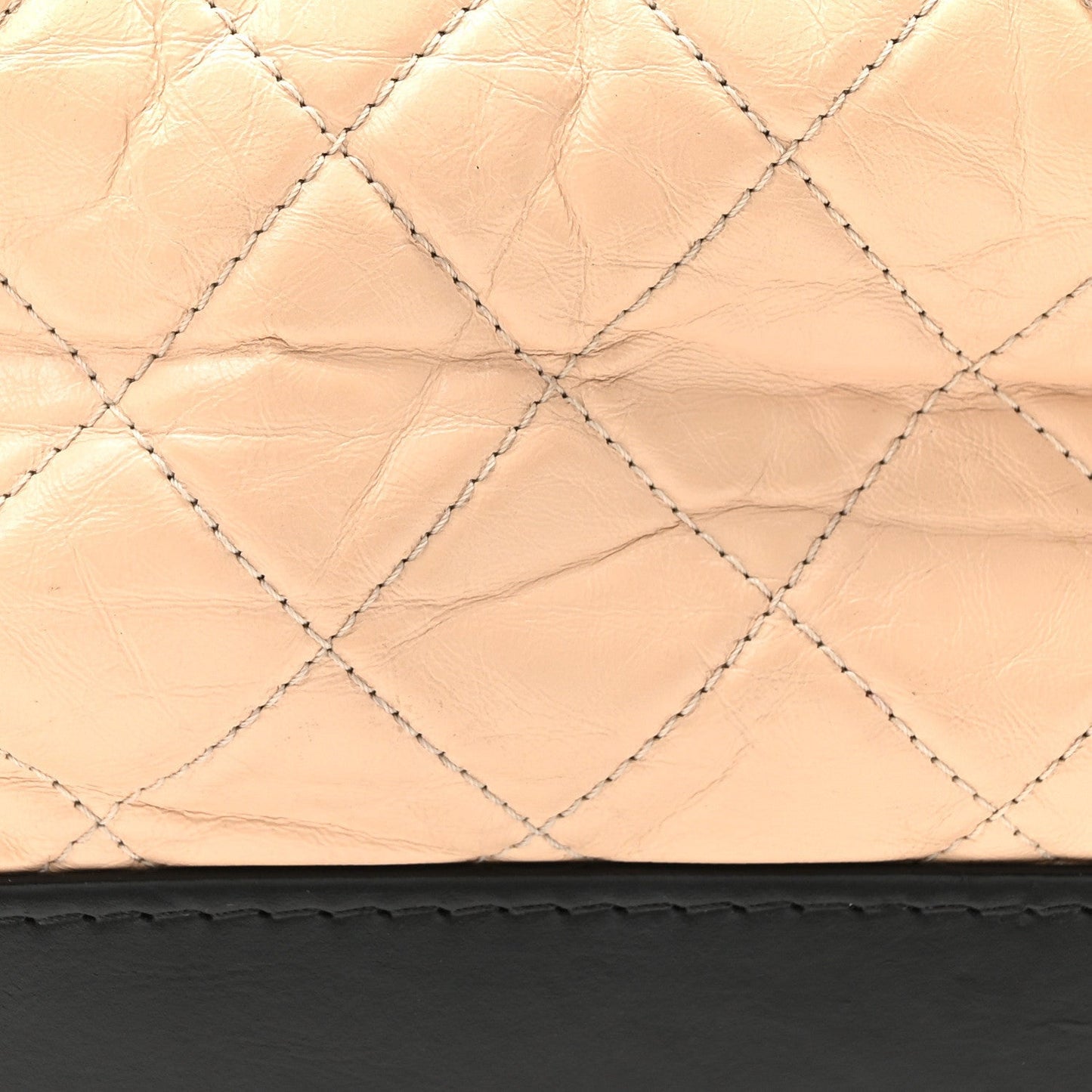 Aged Calfskin Quilted Small Gabrielle Hobo Beige Black