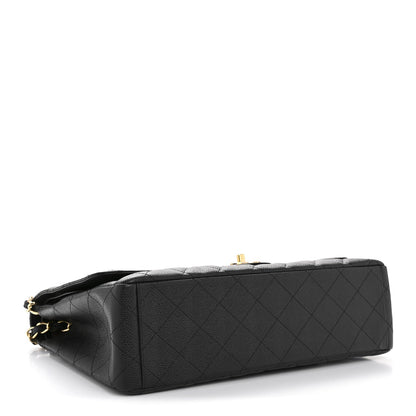 Caviar Quilted Maxi Double Flap Black
