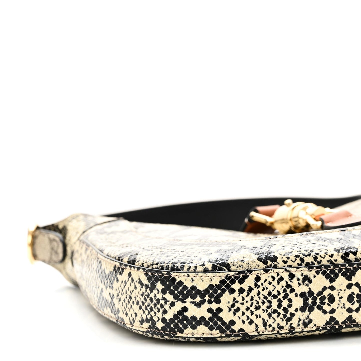 GG Supreme Monogram Snakeskin Small Jackie 1961 Hobo Beige Ebony