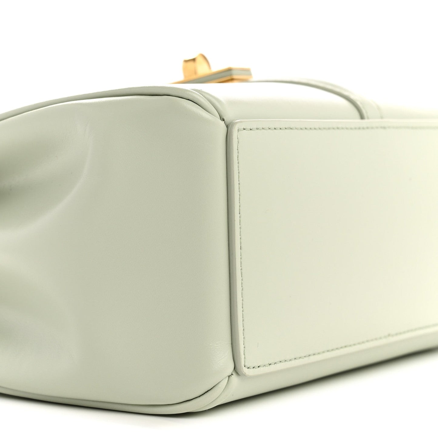 Satinated Calfskin Mini 16 Top Handle Bag Jade
