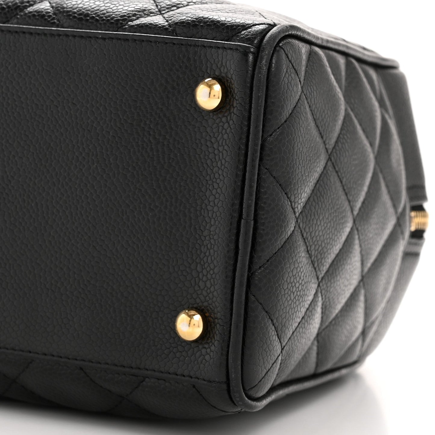 Caviar Quilted Large Bowler Black
