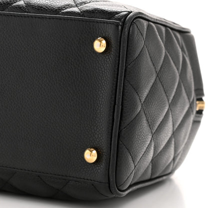 Caviar Quilted Large Bowler Black