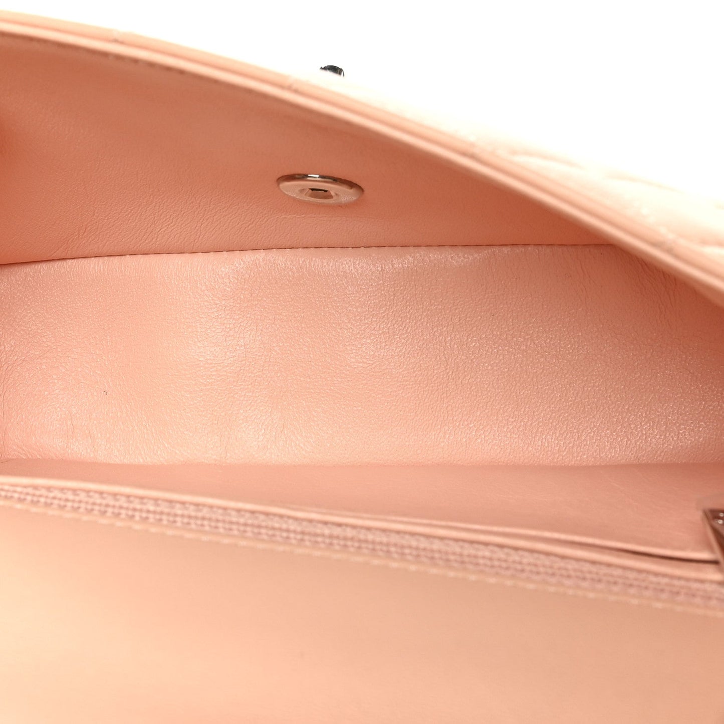 Lambskin Quilted Mini Rectangular Flap Light Pink
