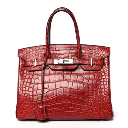 Matte Alligator Birkin 30 Rouge H