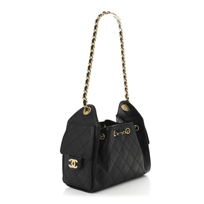 Caviar Quilted Mini Chanel 25 Handbag Black