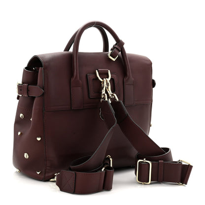 Calfskin Studded Medium Cara Delevingne Convertible Satchel Oxblood