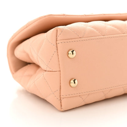 Caviar Quilted Mini Coco Handle Flap Light Pink