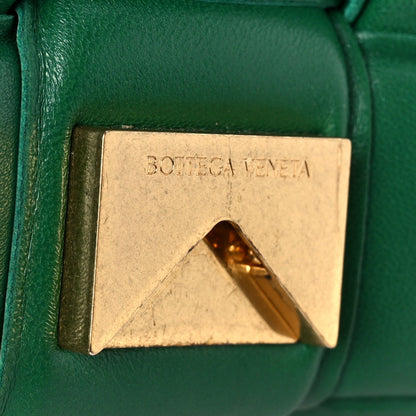 Lambskin Maxi Intreccio Padded Chain Cassette Crossbody Bag Racing Green
