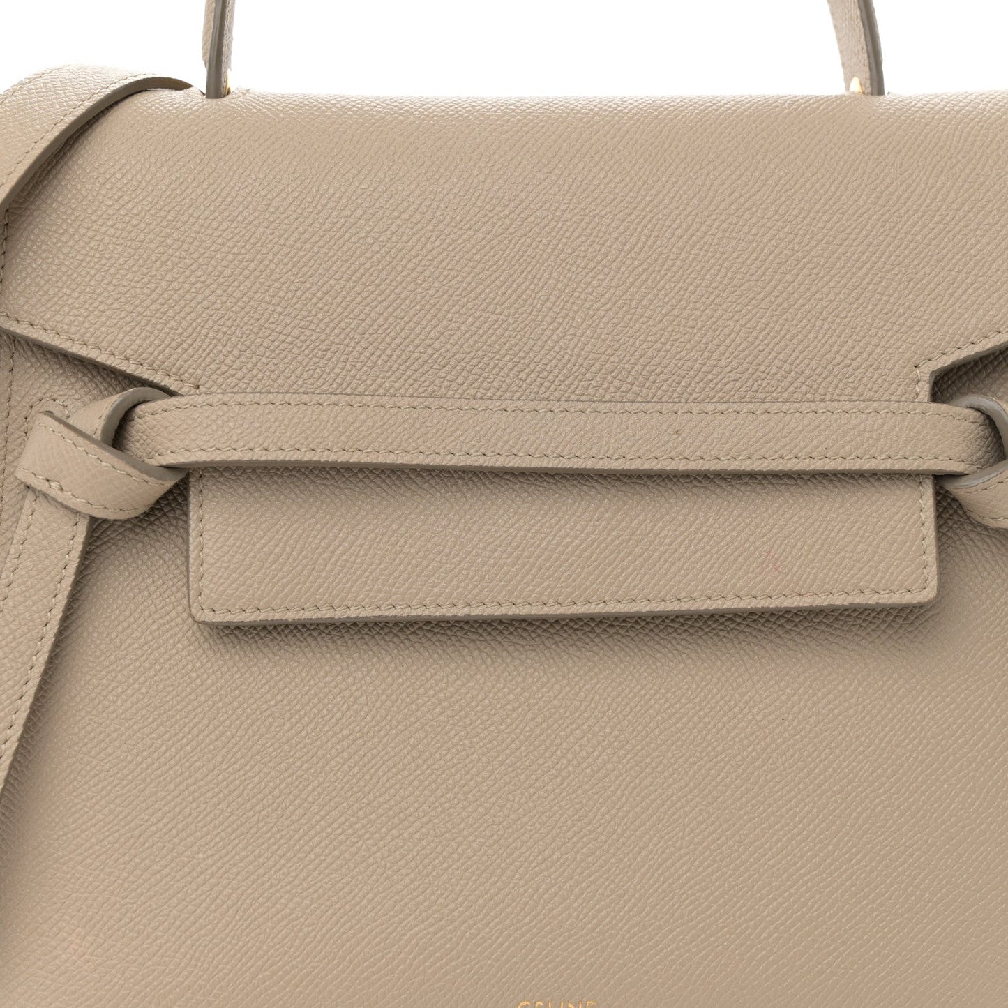 Grained Calfskin Micro Belt Bag Light Taupe