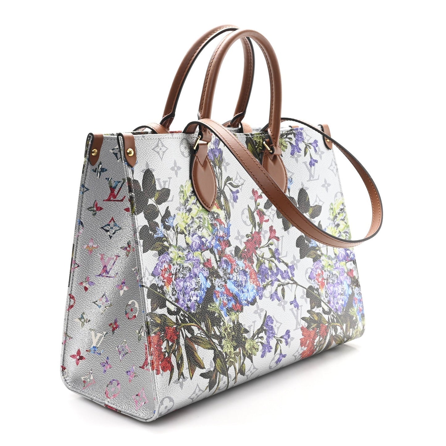 Metallic Monogram LV Garden OnTheGo MM Silver