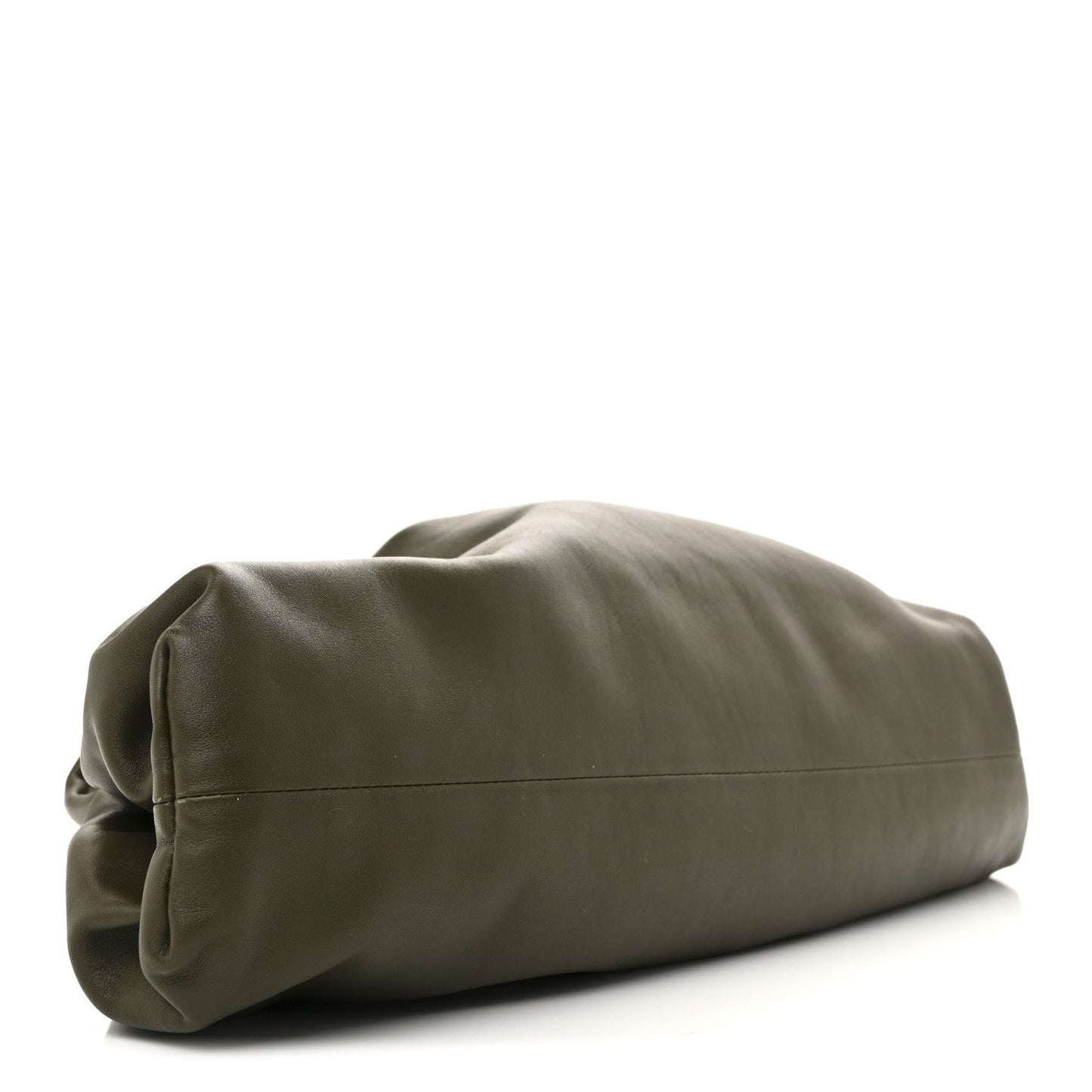Smooth Butter Calf The Pouch Oversized Clutch  Kaki Fondent