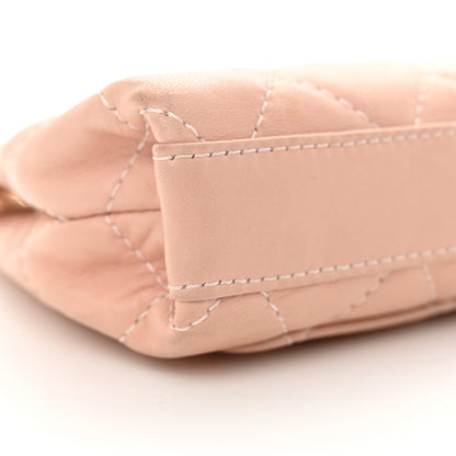 Lambskin Quilted Mini Evening Bag Pink
