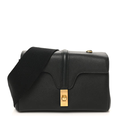 Grained Calfskin Teen Soft 16 Shoulder Bag Black