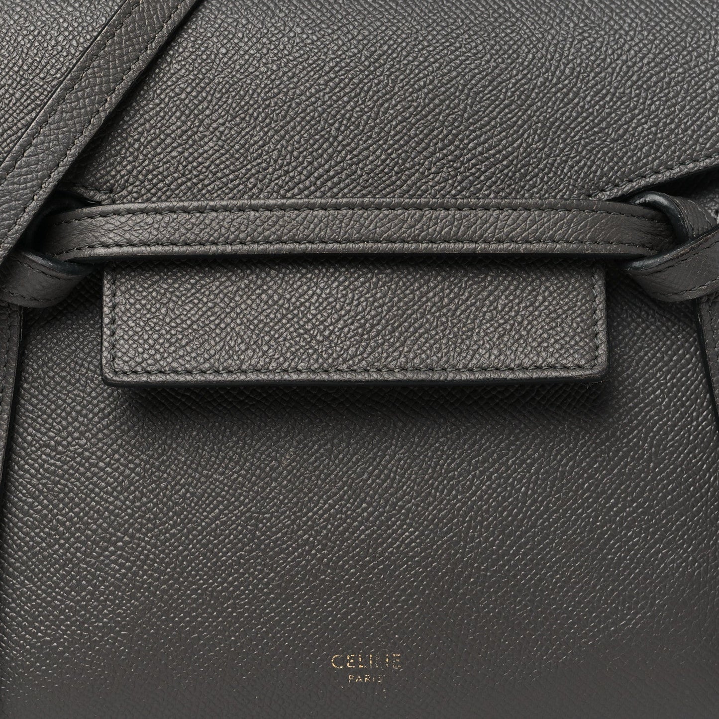 Grained Calfskin Nano Belt Bag Grey