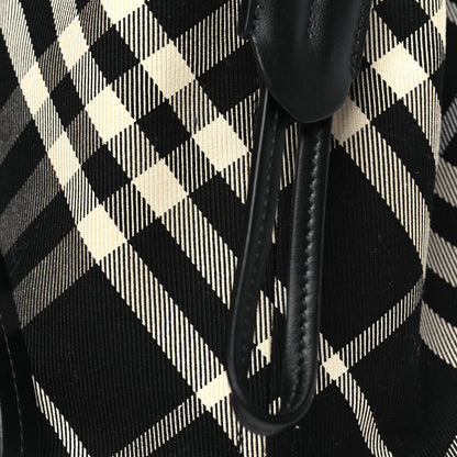 Check Mini Drawstring Pouch Black Calico