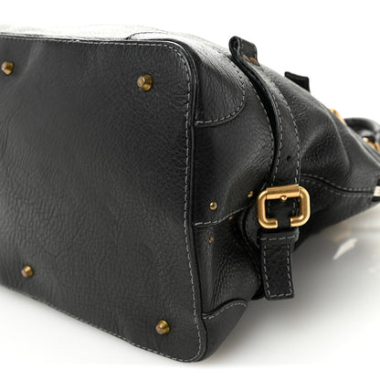 Calfskin Paddington Dome Satchel Black