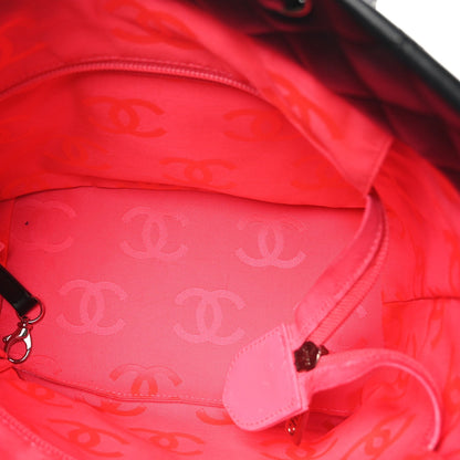 Calfskin Quilted Medium Cambon Tote Black