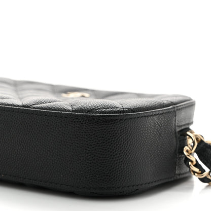 Caviar Quilted Vanity With Chain Black
