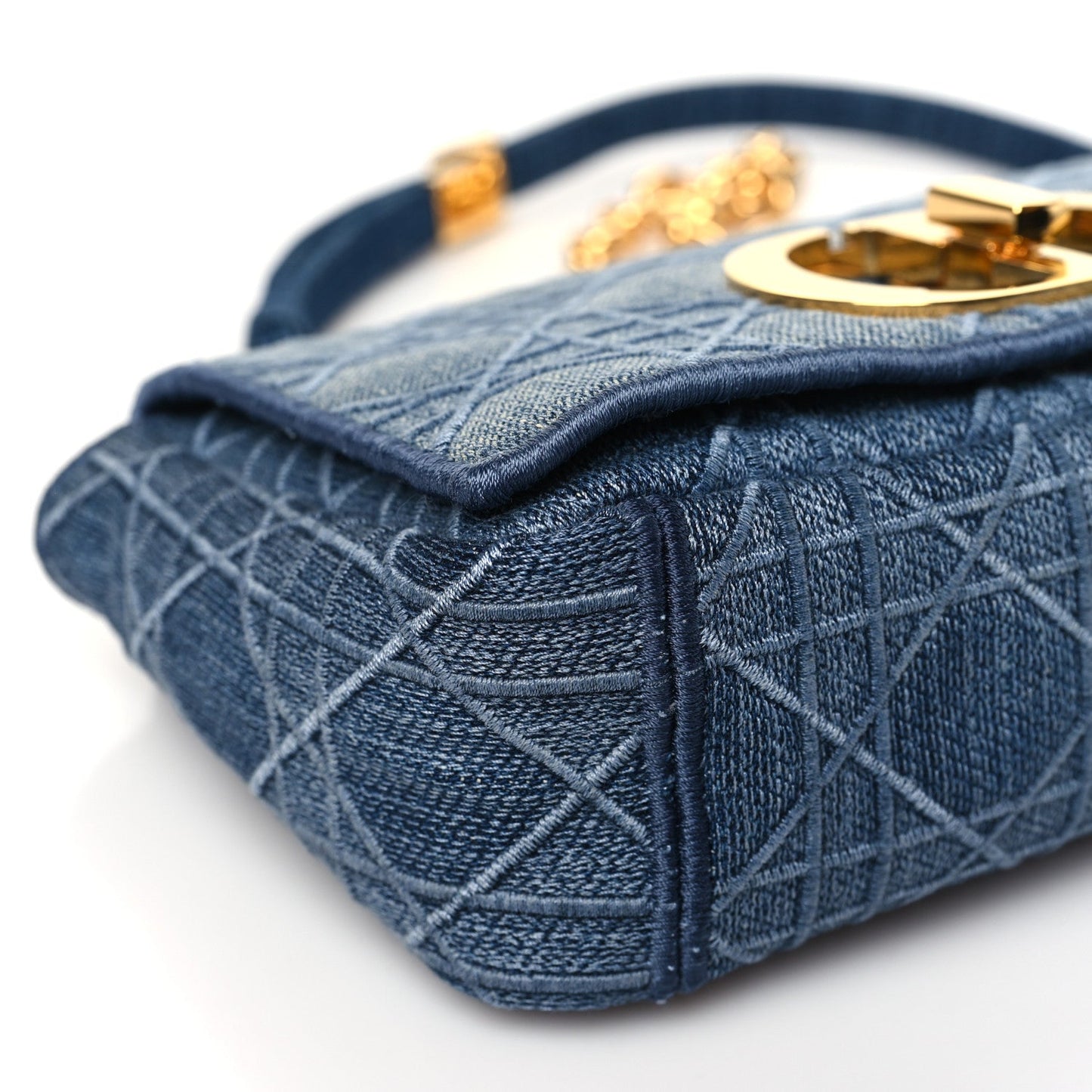 Denim Cannage Small Caro Bag Blue