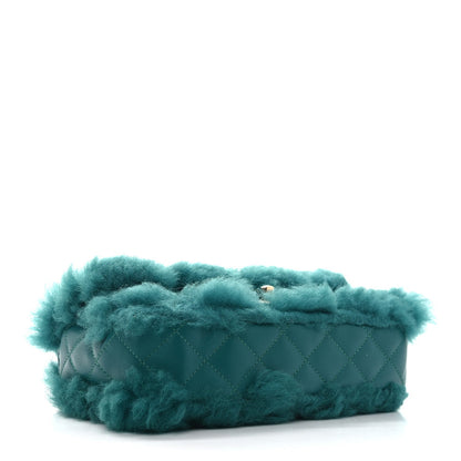 Shearling Lambskin Quilted Flap Green