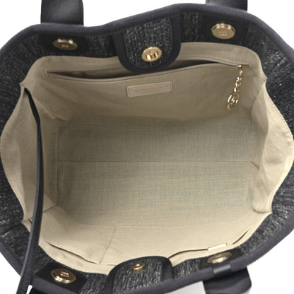 Denim Small Deauville Tote Dark Blue White