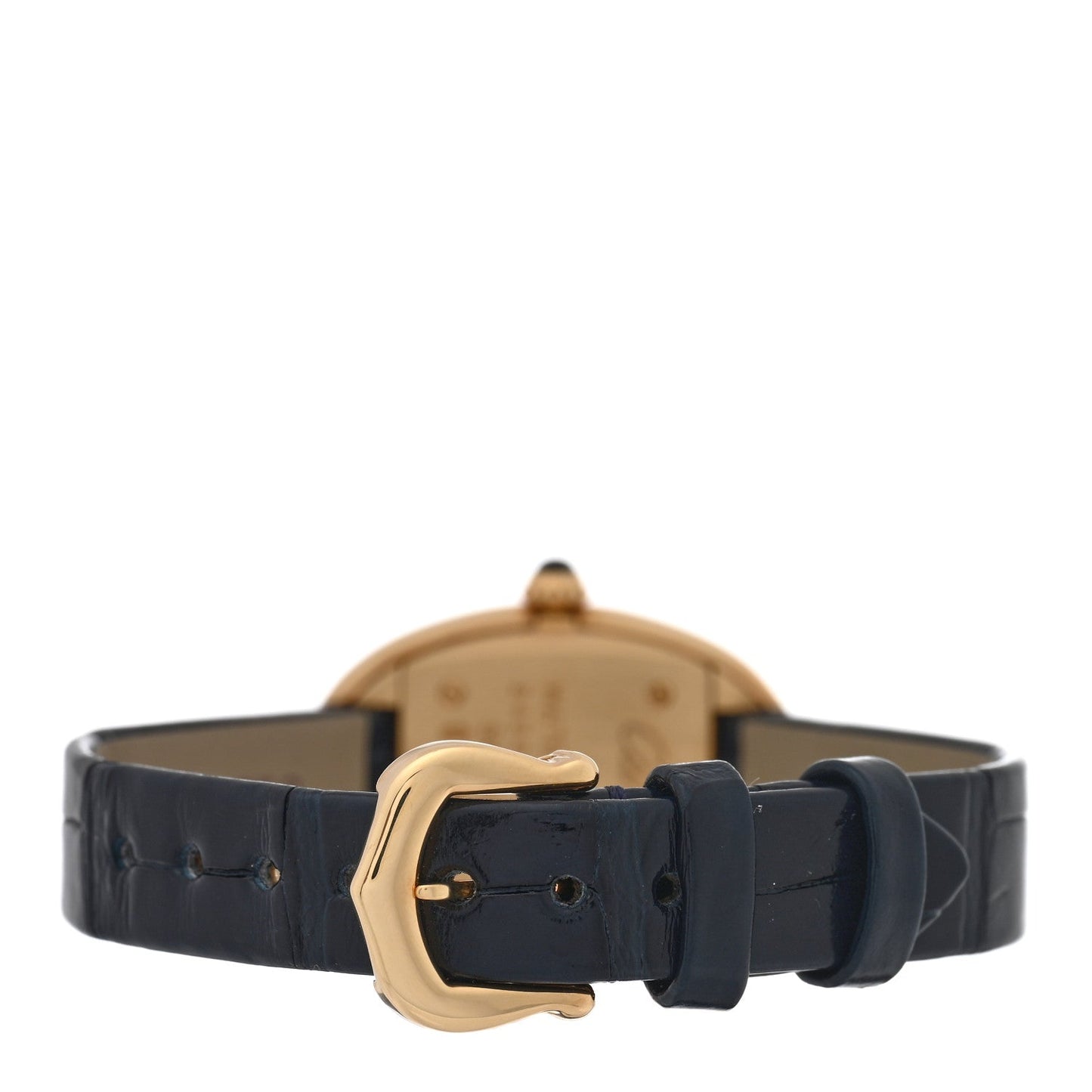 18K Yellow Gold Alligator 23mm Baignoire Quartz Watch
