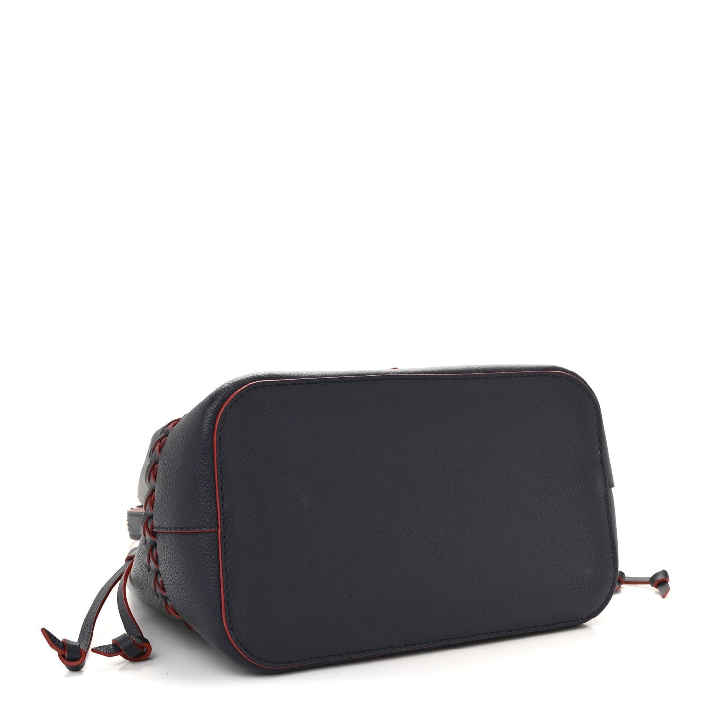 Soft Calfskin Braided Lockme Bucket Marine Rouge