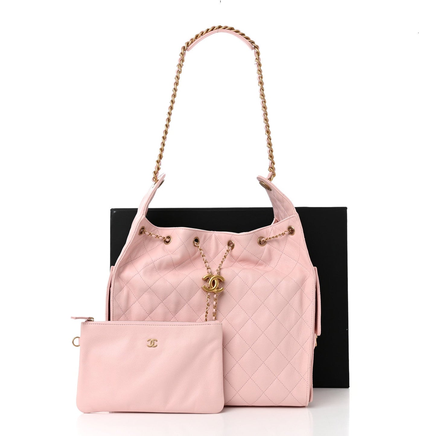 Caviar Quilted Medium Chanel 25 Handbag Light Pink