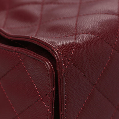 Caviar Quilted Medium Chanel 25 Handbag Burgundy