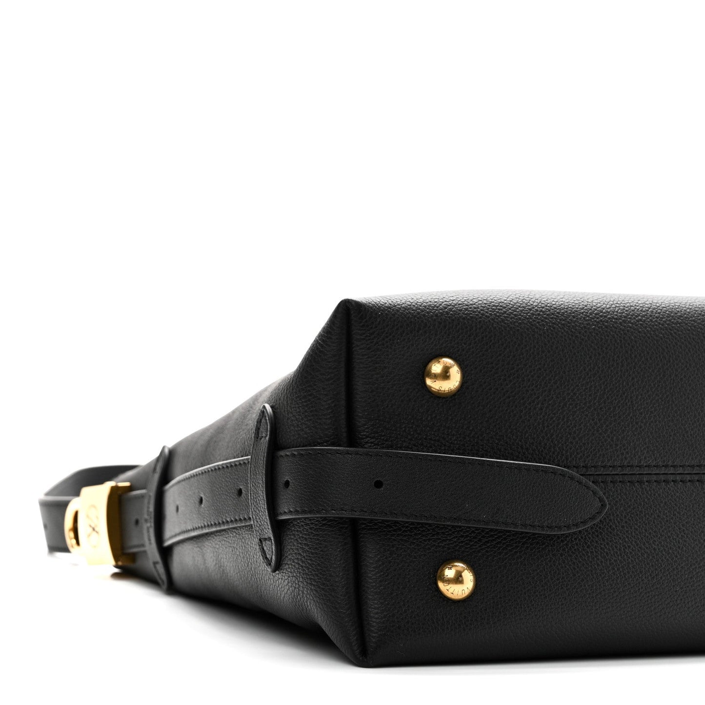 Grained Calfskin Low Key Hobo PM Black