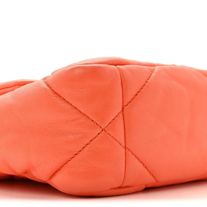 Goatskin Quilted Medium Chanel 19 Flap Orange