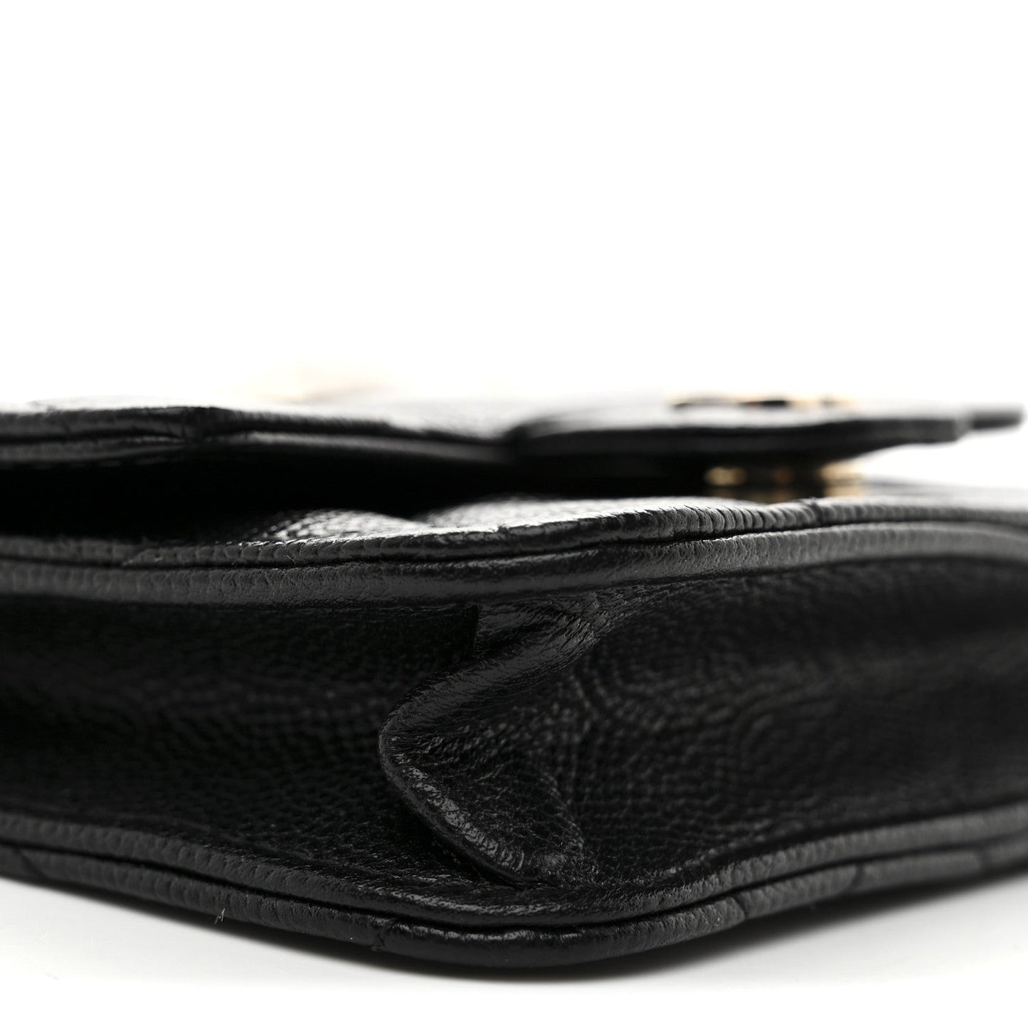 Caviar Quilted Mini Clutch With Chain Black