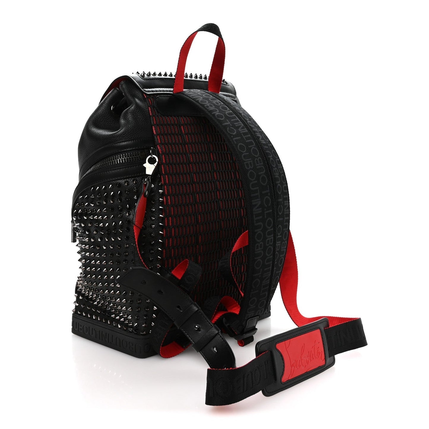 Calfskin Spiked Explorafunk Backpack Black