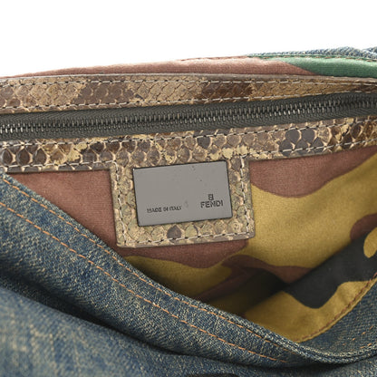 Denim Snakeskin Baguette Blue