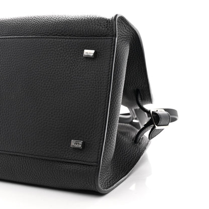 Matte Grained Calfskin Soft Margaux 12 Black