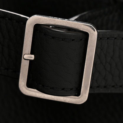 Matte Grained Calfskin Margaux Shoulder 12 Black