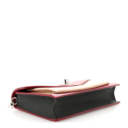 Calfskin My Lockme Chain Pochette Lie De Vin Etain Creme
