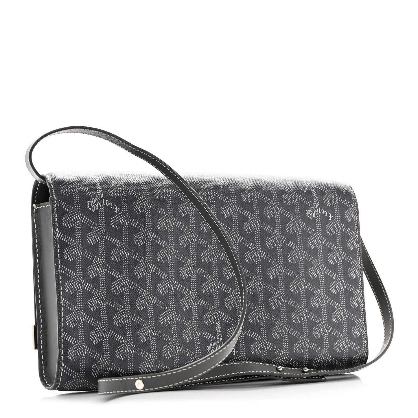 Goyardine Monte Carlo Bois Clutch With Strap Gray