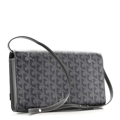 Goyardine Monte Carlo Bois Clutch With Strap Gray